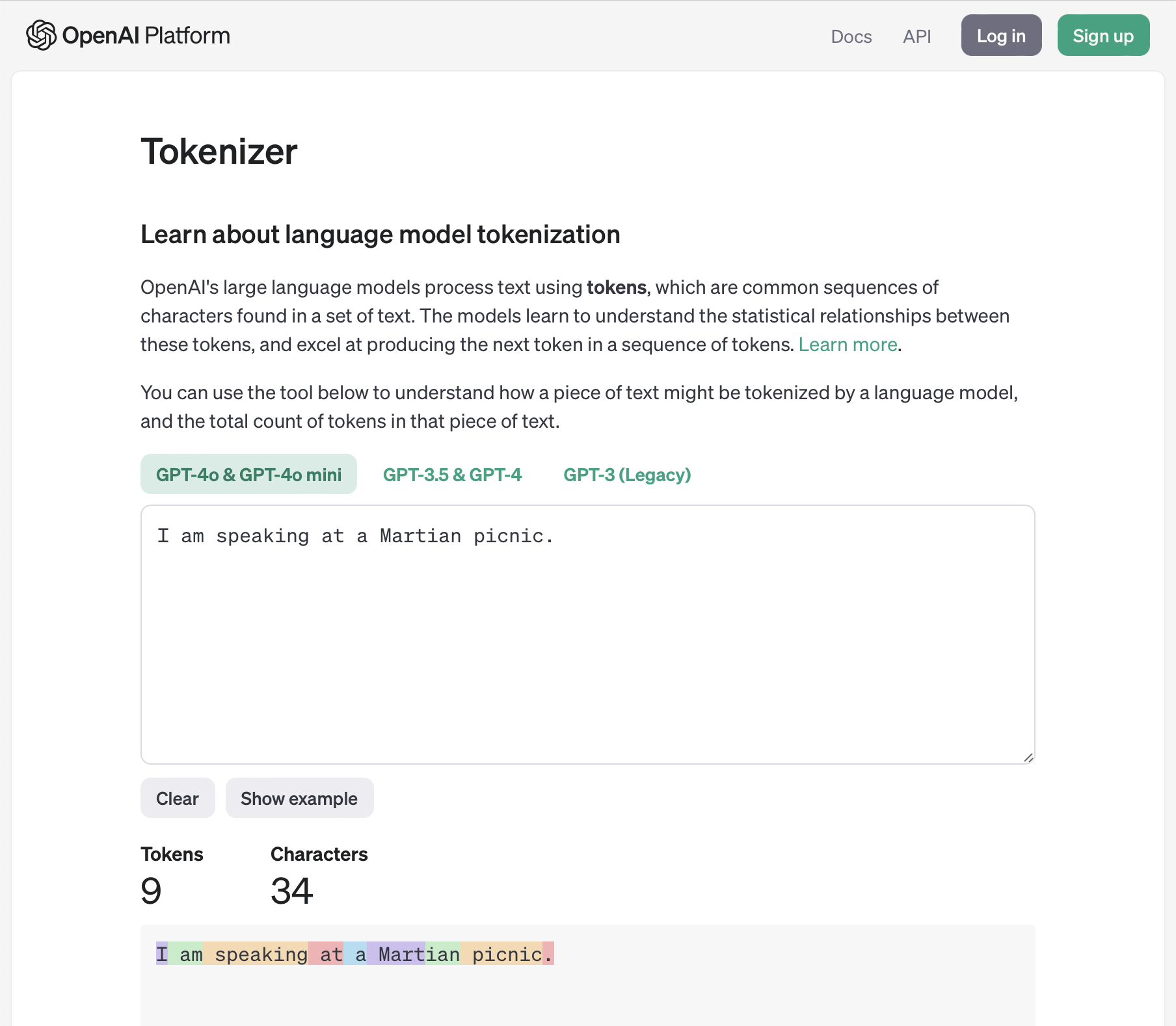 OpenAI tokenizer