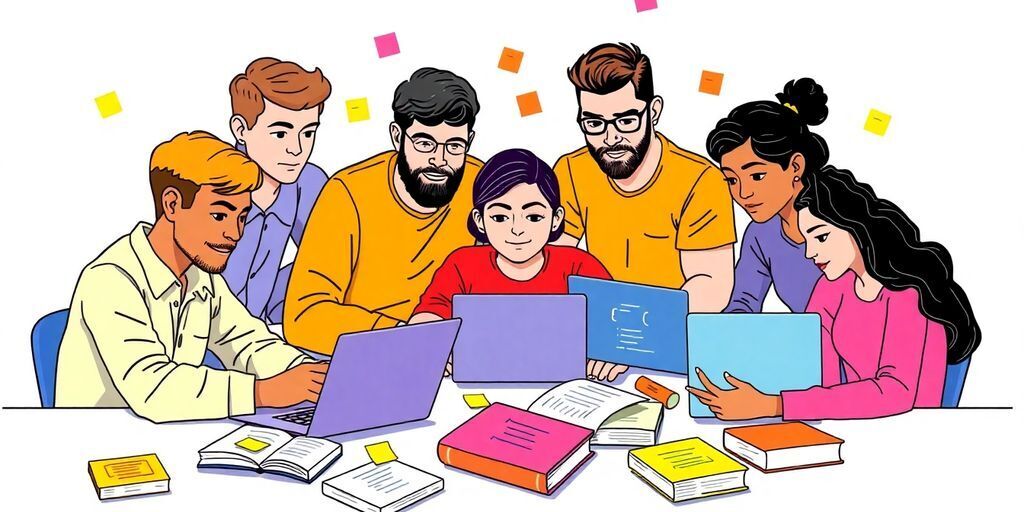 Developers collaborating on coding during a peer review session.
