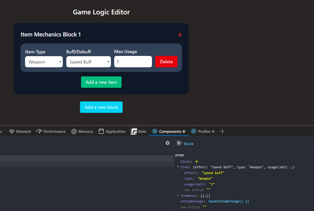 App with controlled inputs