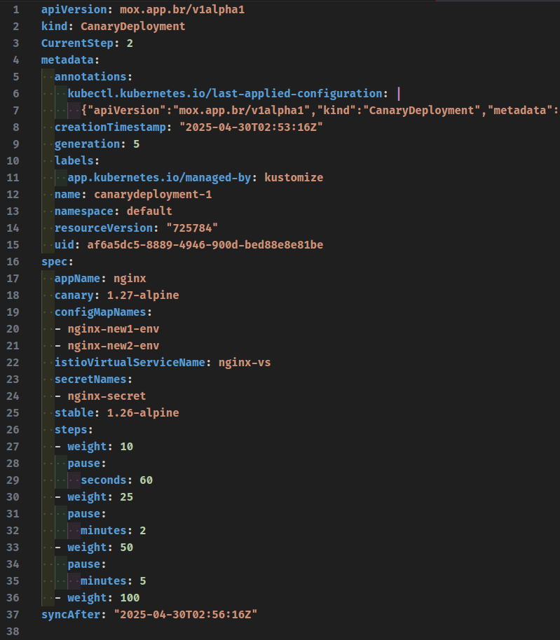 manifesto de Canary Deployment