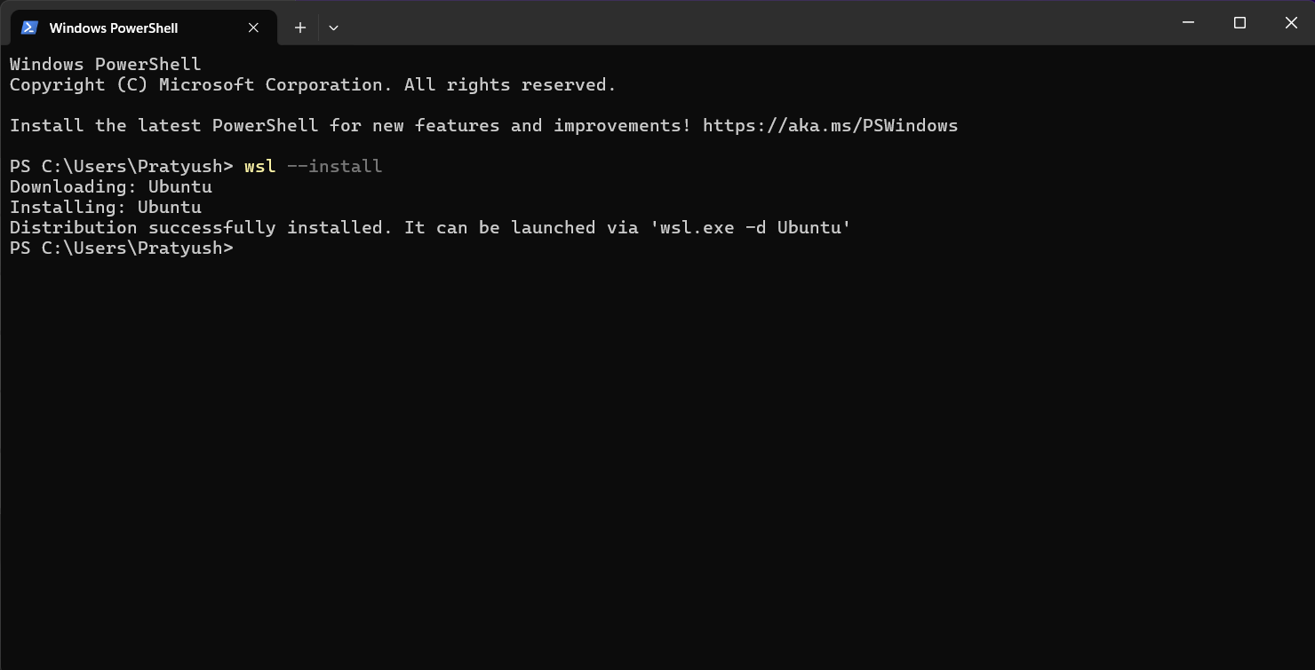 Powershell WSL install