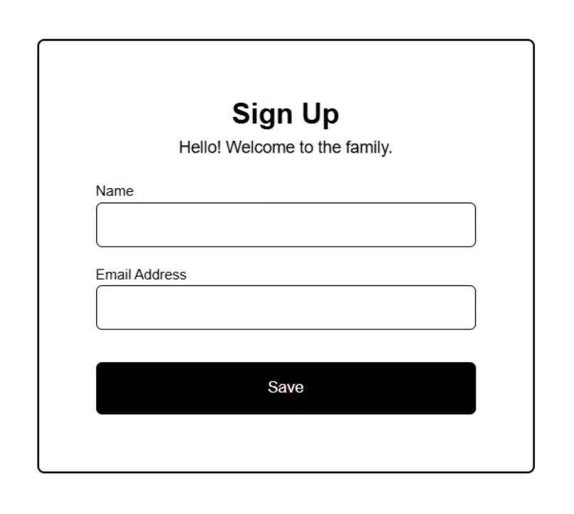 Example of a simple signup form in Angular