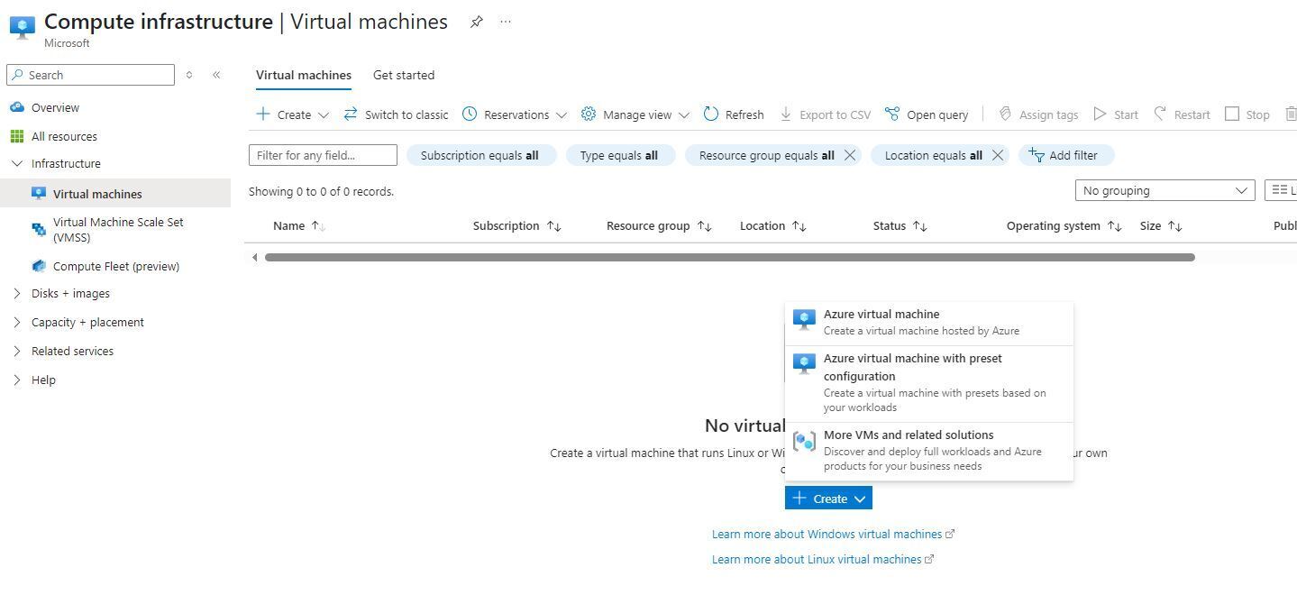 Azure Home Page