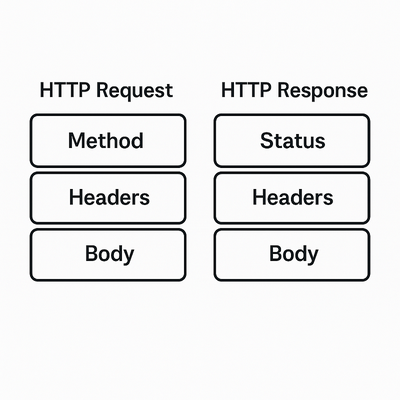 Diagram showing structure of an HTTP request and response pair