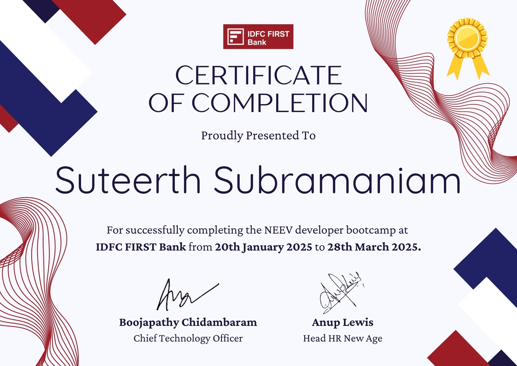 Neev Certificate