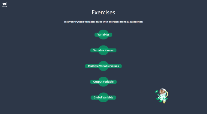 Python Variable Exercises completed