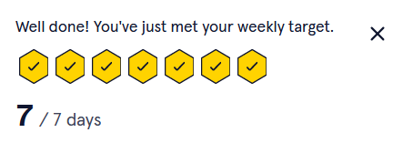 7 days streak target