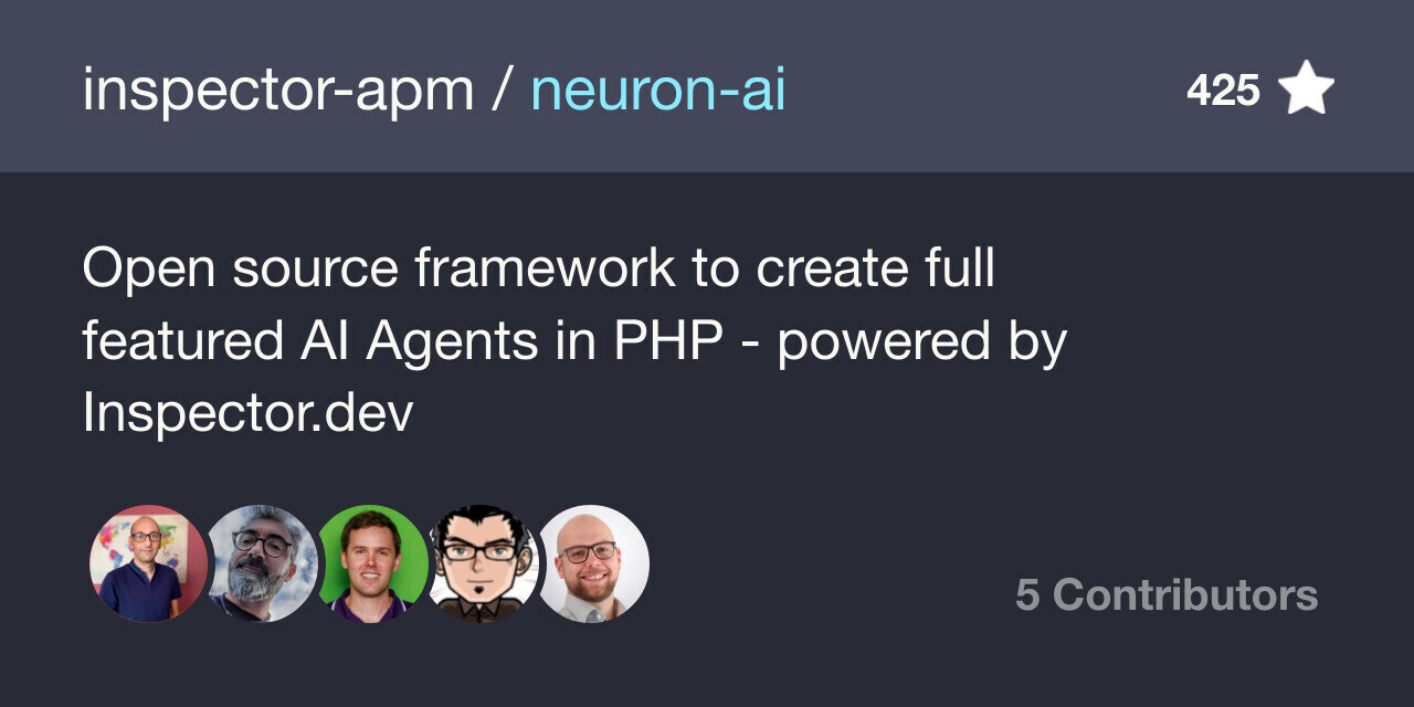 Neuron AI PHP framework repository