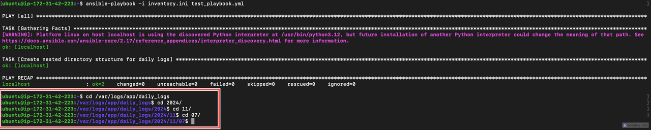 Creating a directory structure with multiple levels (recursive creation)