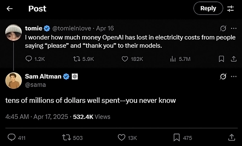 Why 'Thank You' & 'Please' cost AI Millions of Dollars