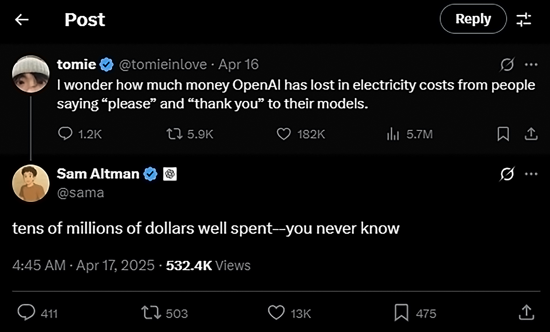Sam Altman Tweet