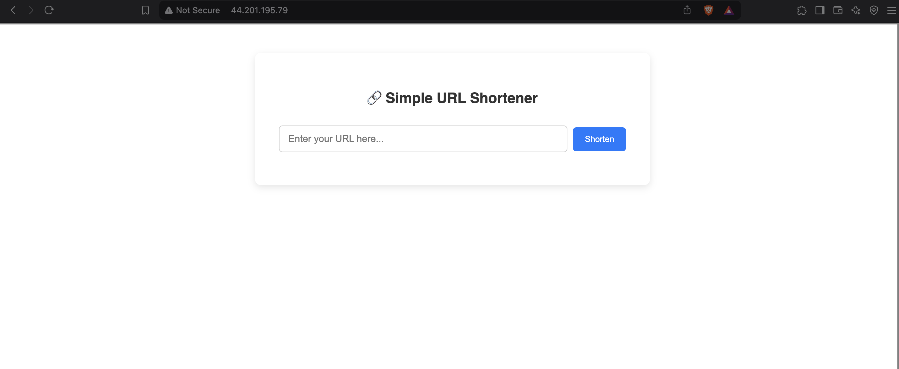 URL Shortener home page