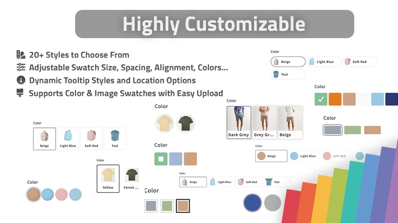How to Display Multiple Product Variants with Stunning Swatch Styles on Shopify