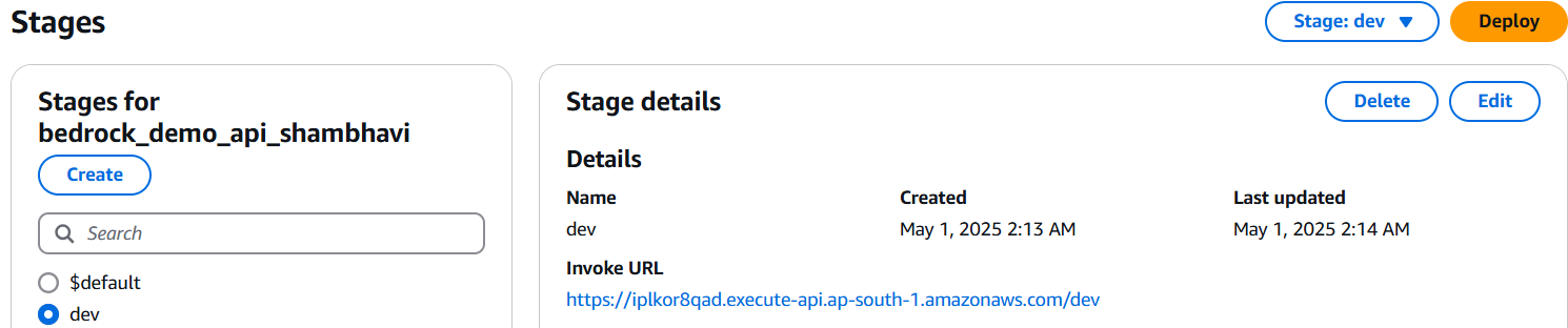 API Gateway Stages