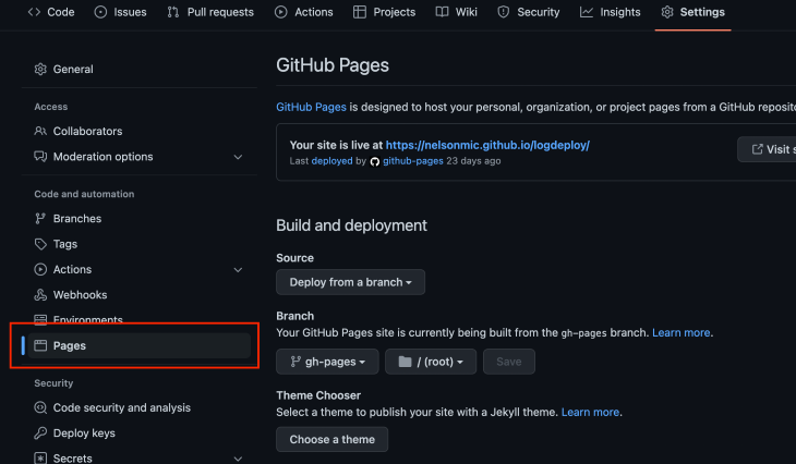 commit with cname file at root of repository