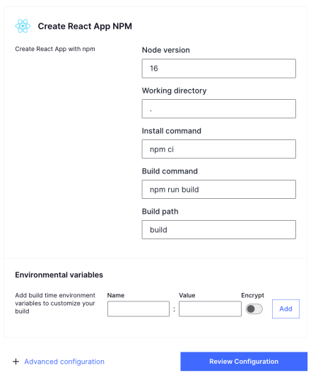 lifecycle dashboard deploy react app