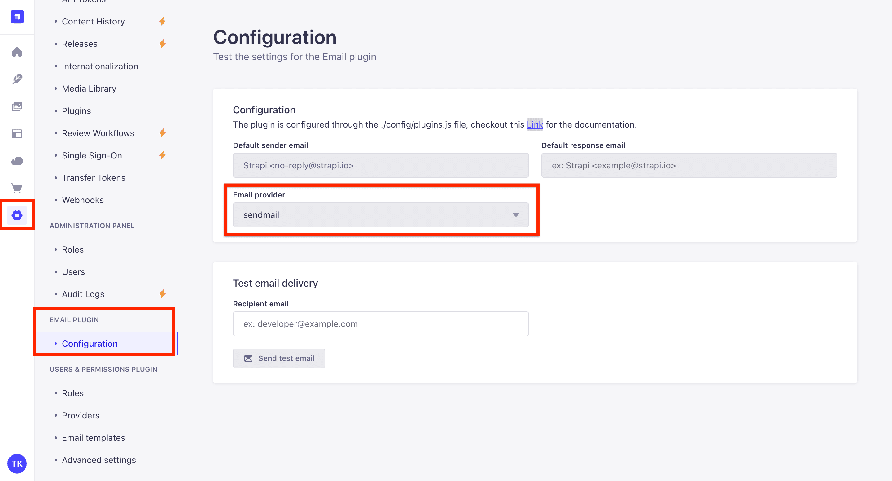 Strapi Email configuration default view.png