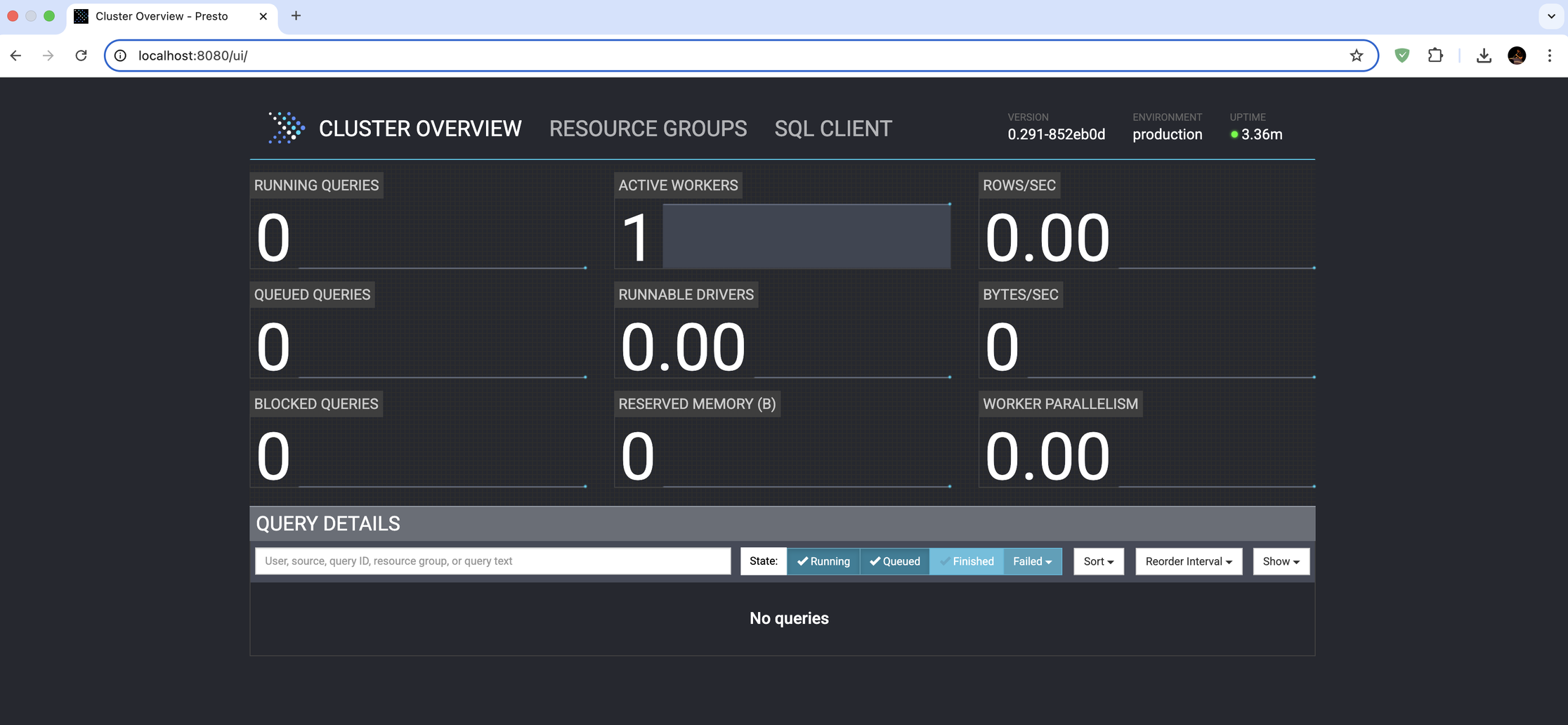 Presto Web UI