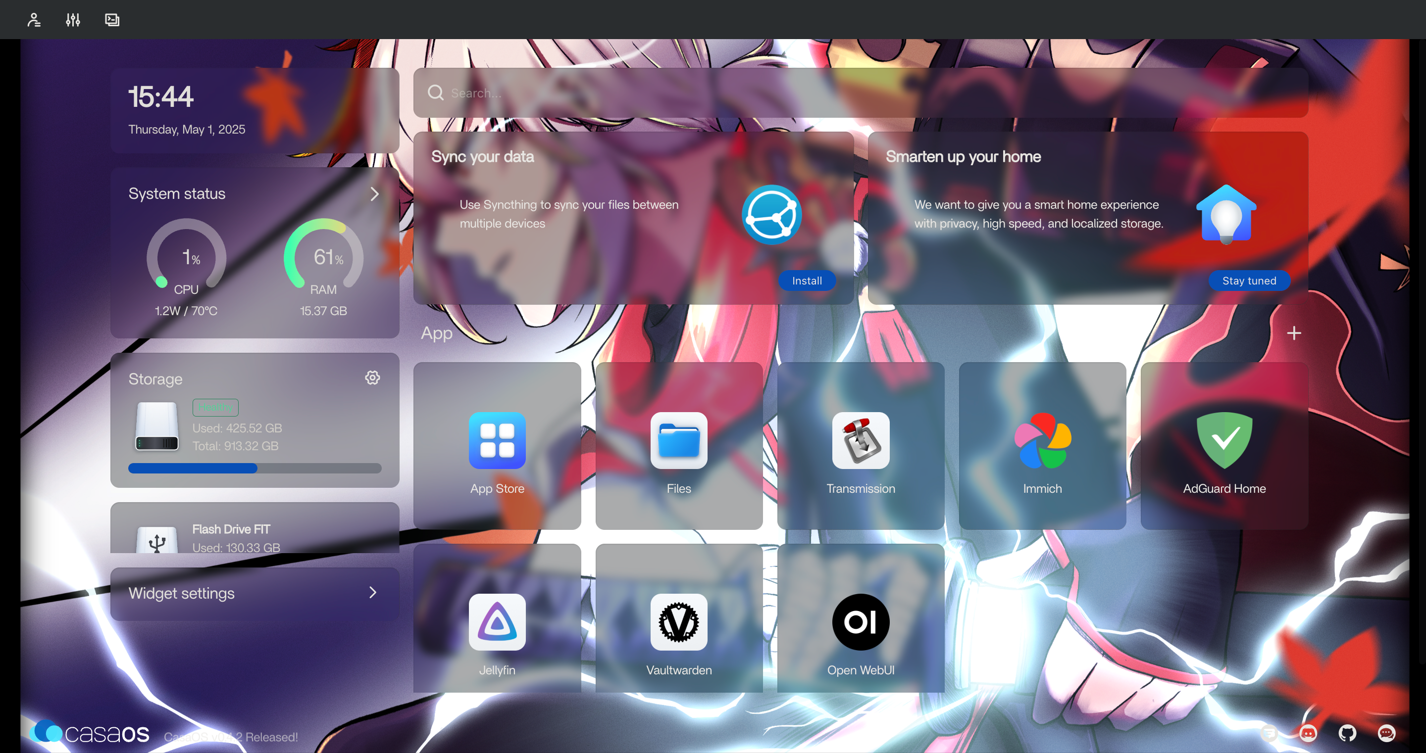 Casa OS Dashboard