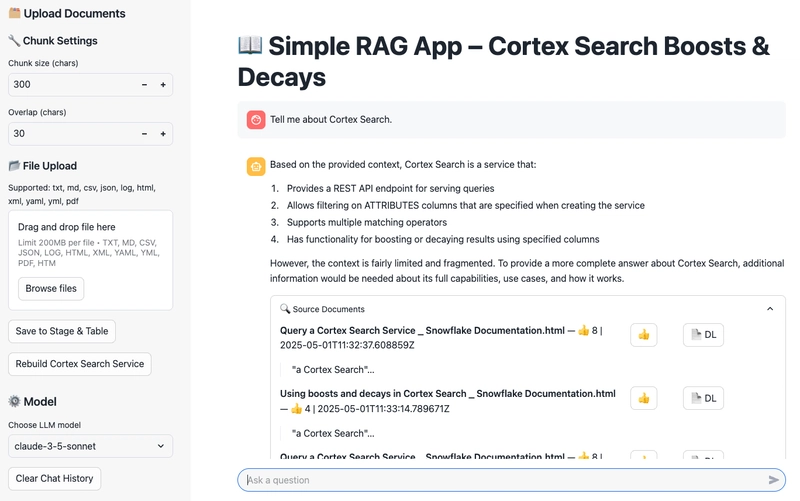 Power up your RAG chatbot with Snowflake Cortex Search Boosts and Decays