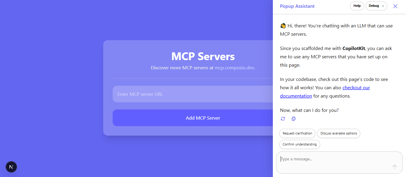 final localhost copilotkit output