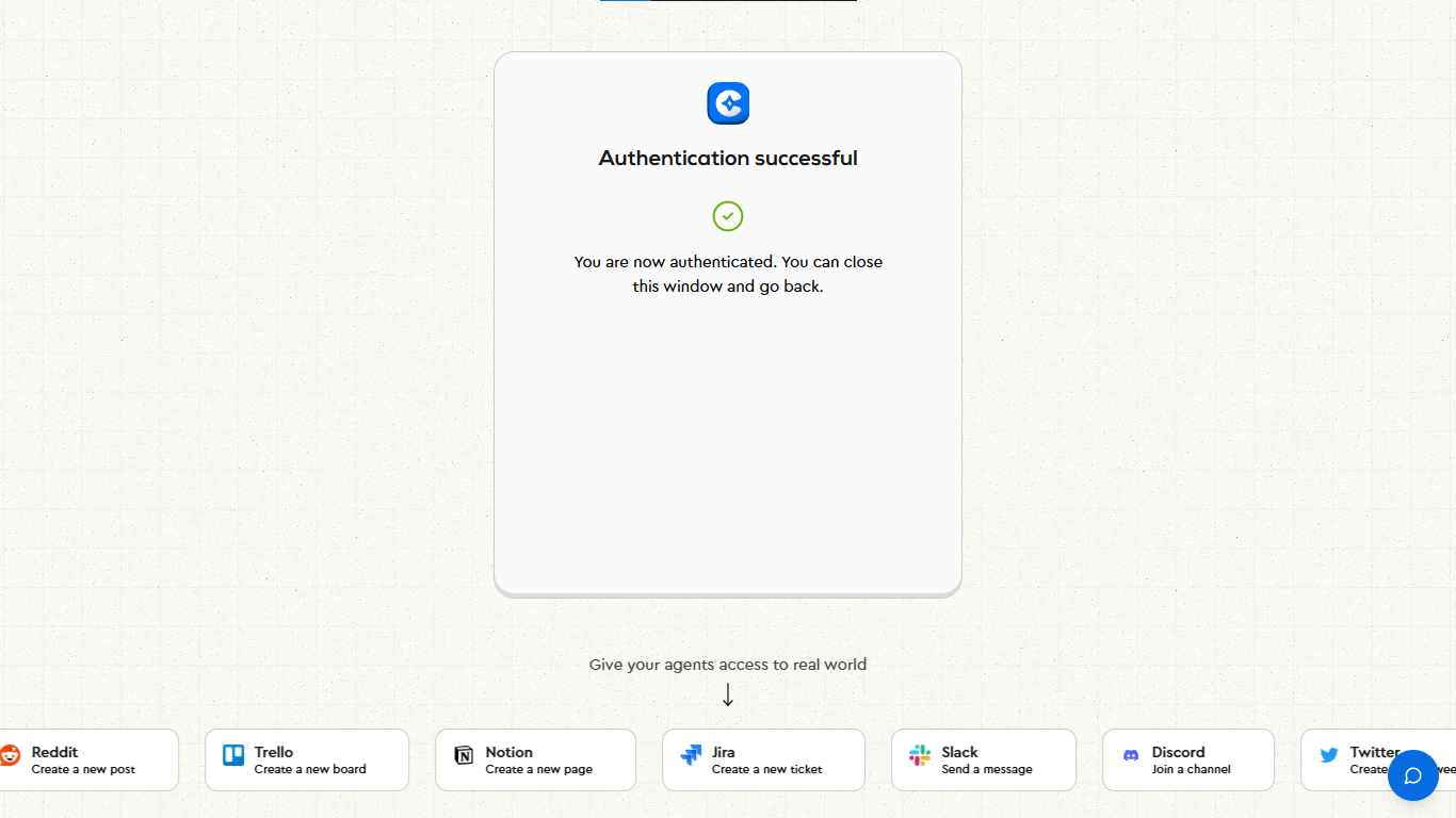 successful authentication