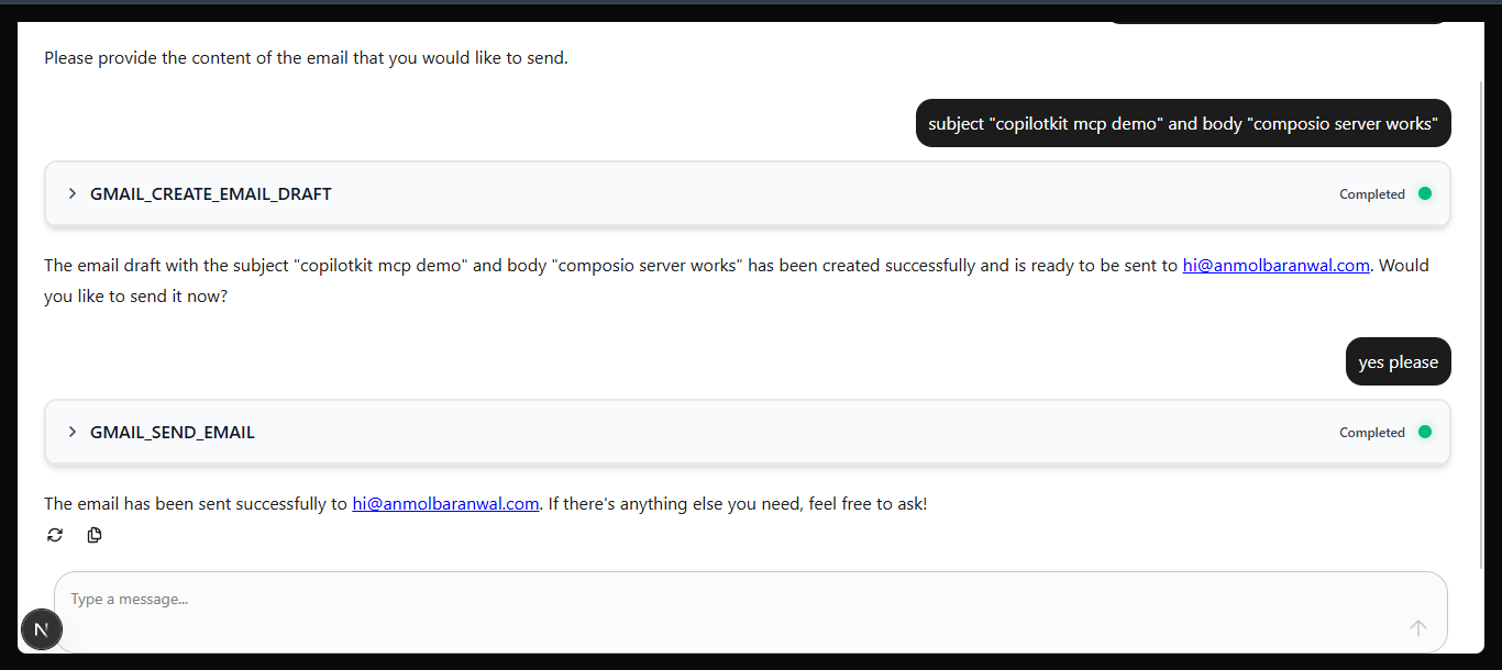 mcp server works