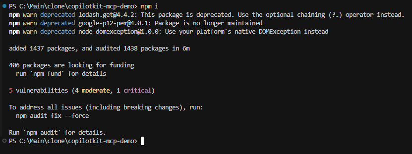 npm i