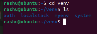 All virtual environment in the directory  raw `venv` endraw 