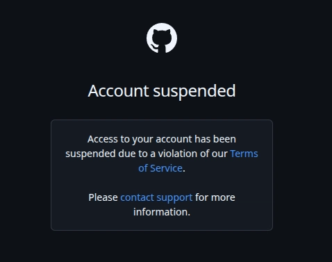 I got suspended on Github