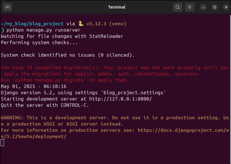server running