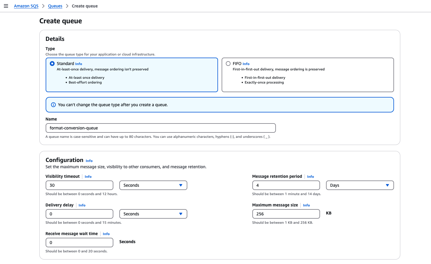 Create SQS Queue
