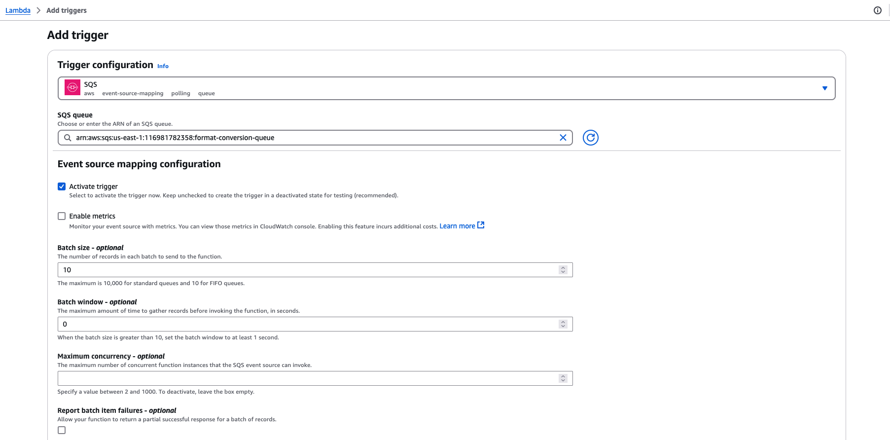 Add Trigger Format Converter