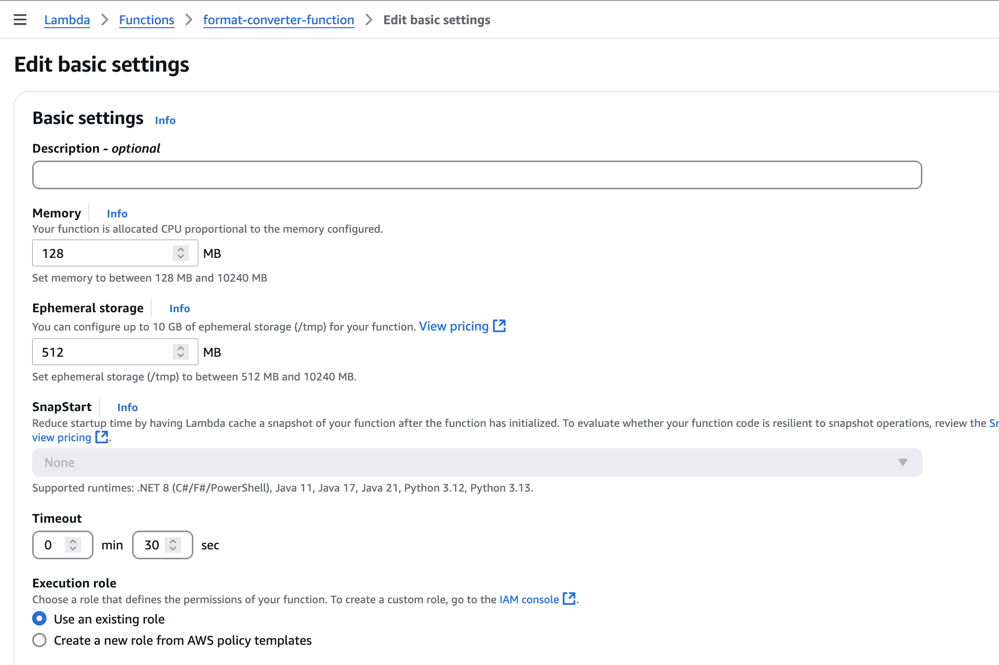 Edit Format Converter Timeout