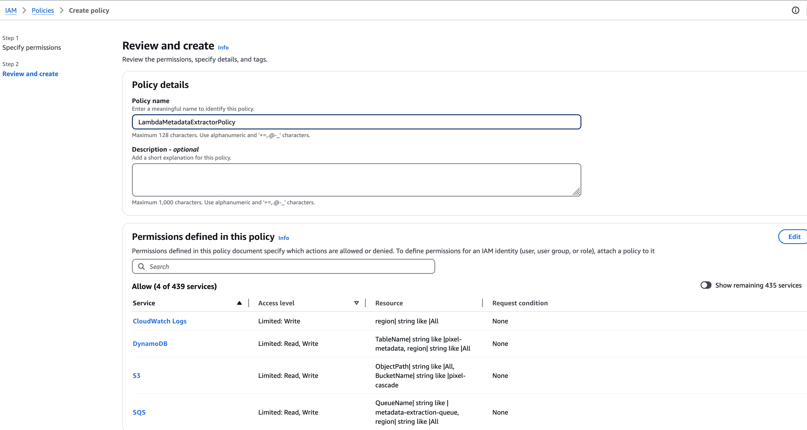 Create Metadata Extractor Policy