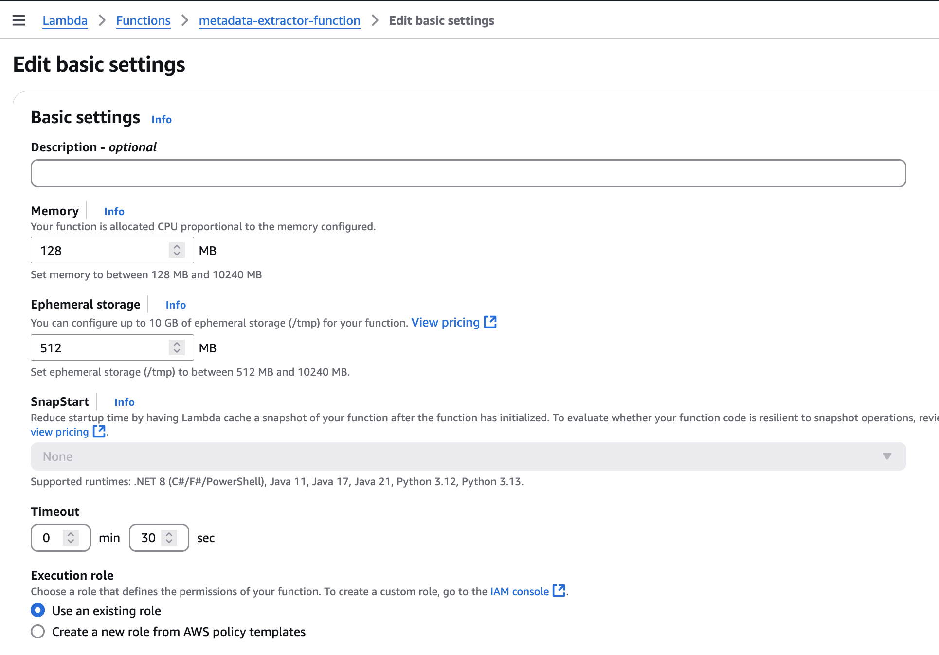 Edit Metadata Extractor Timeout