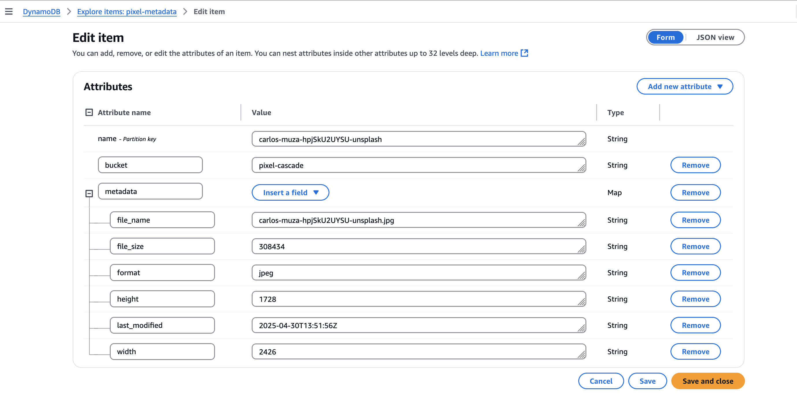 Check the metadata in DynamoDB