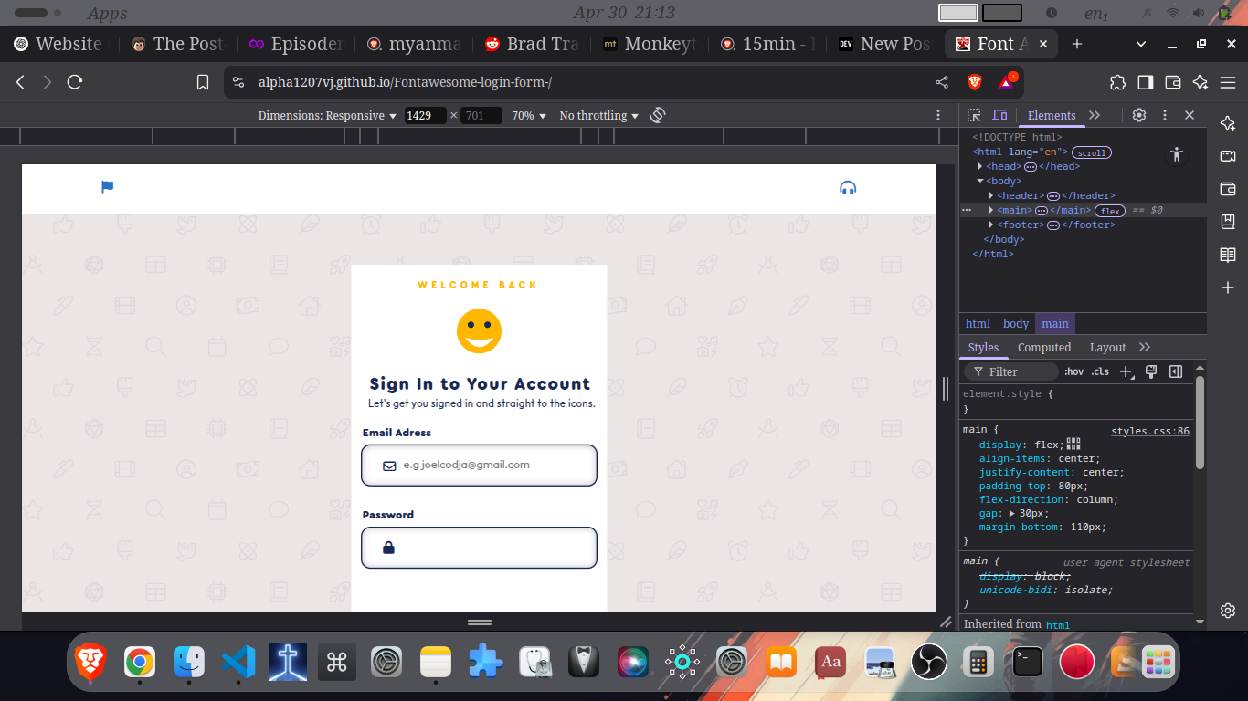 The other page of the project