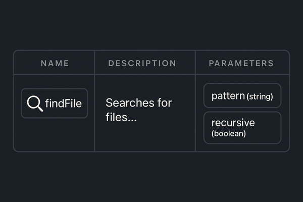 Diagram showing a Tool definition