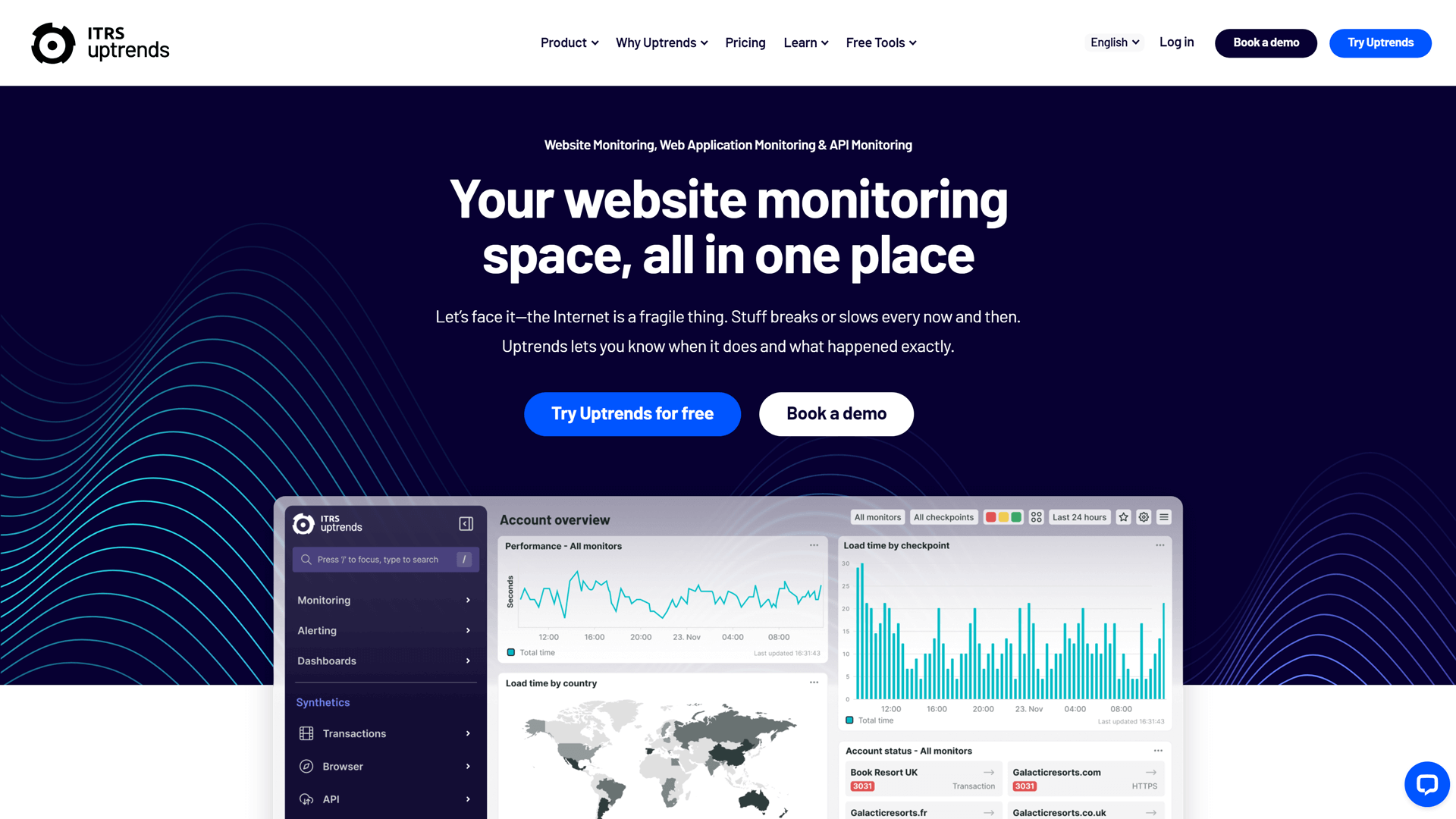 Home page of Uptrends