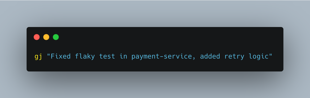 What logging with  raw `gj` endraw  looks like — zero fluff, sent straight to Notion.