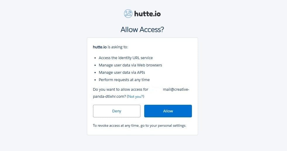 Permissions for Hutte.io