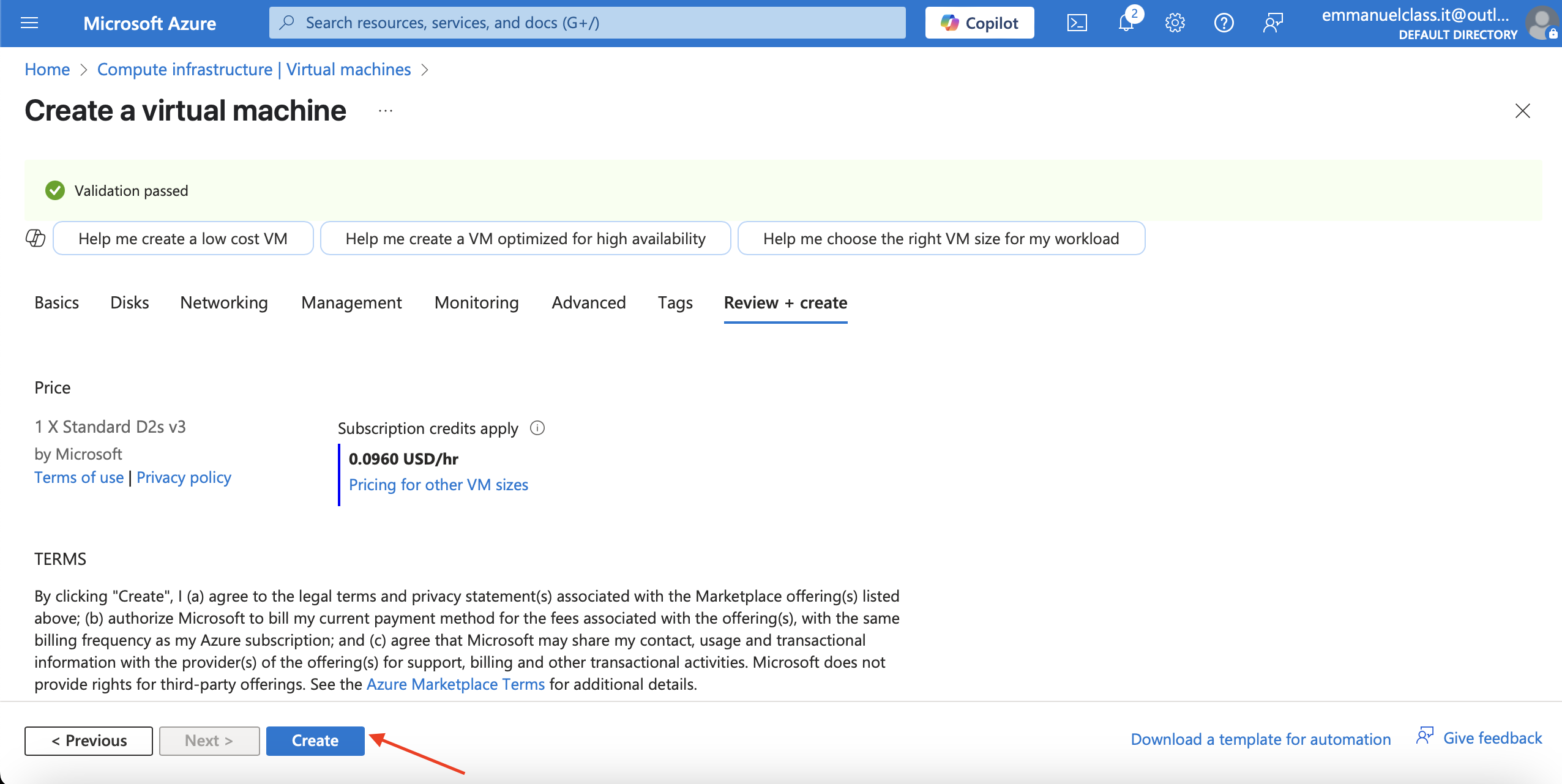 Deployment of vm2