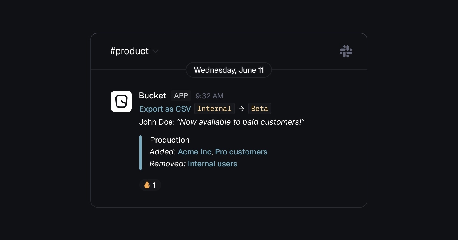 Improved Slack notifications in Bucket.co