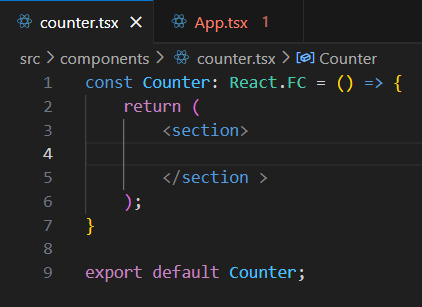 Create Counter App using React + TypeScript