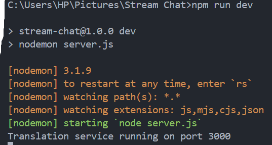 Backend Terminal