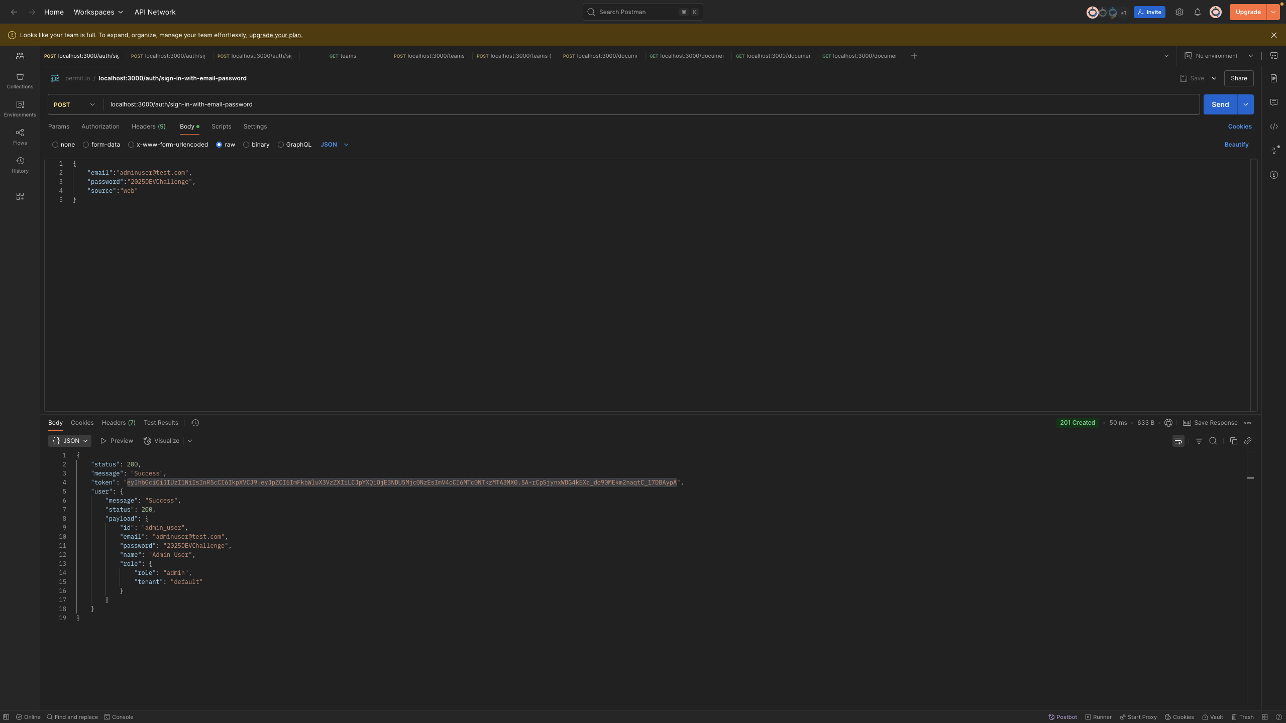Login as an admin