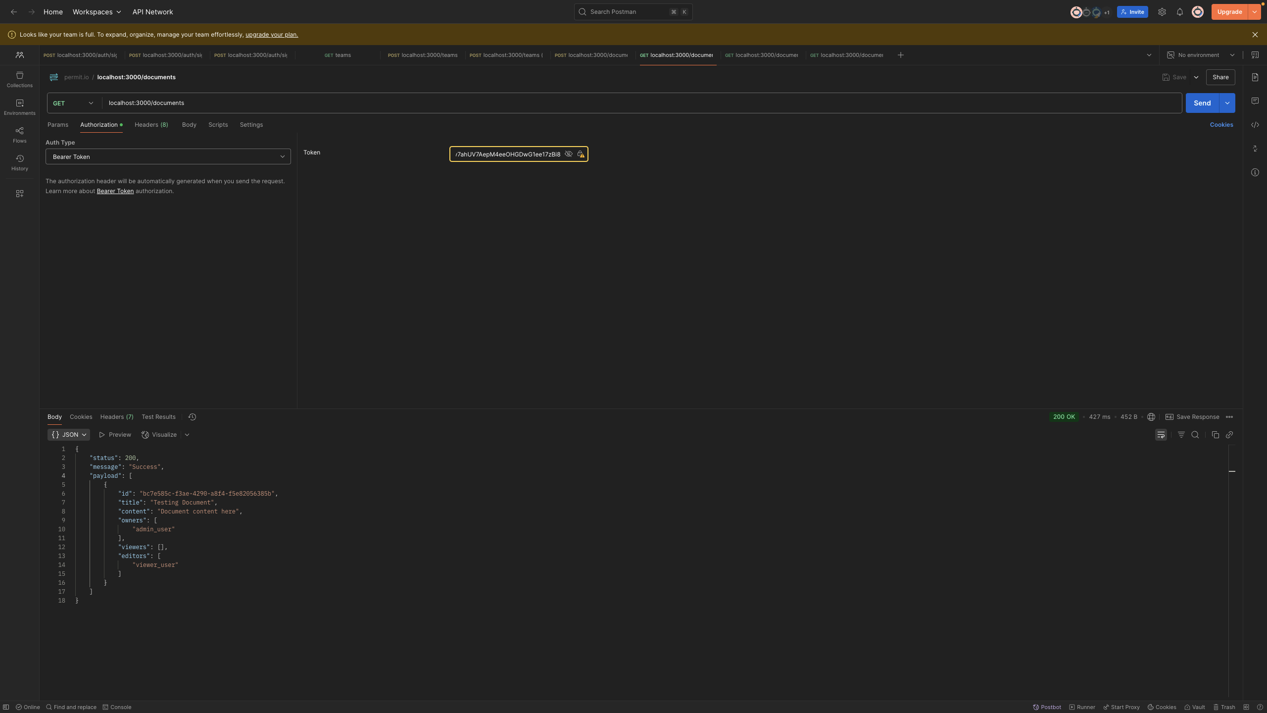 Get all documents (allowed access)