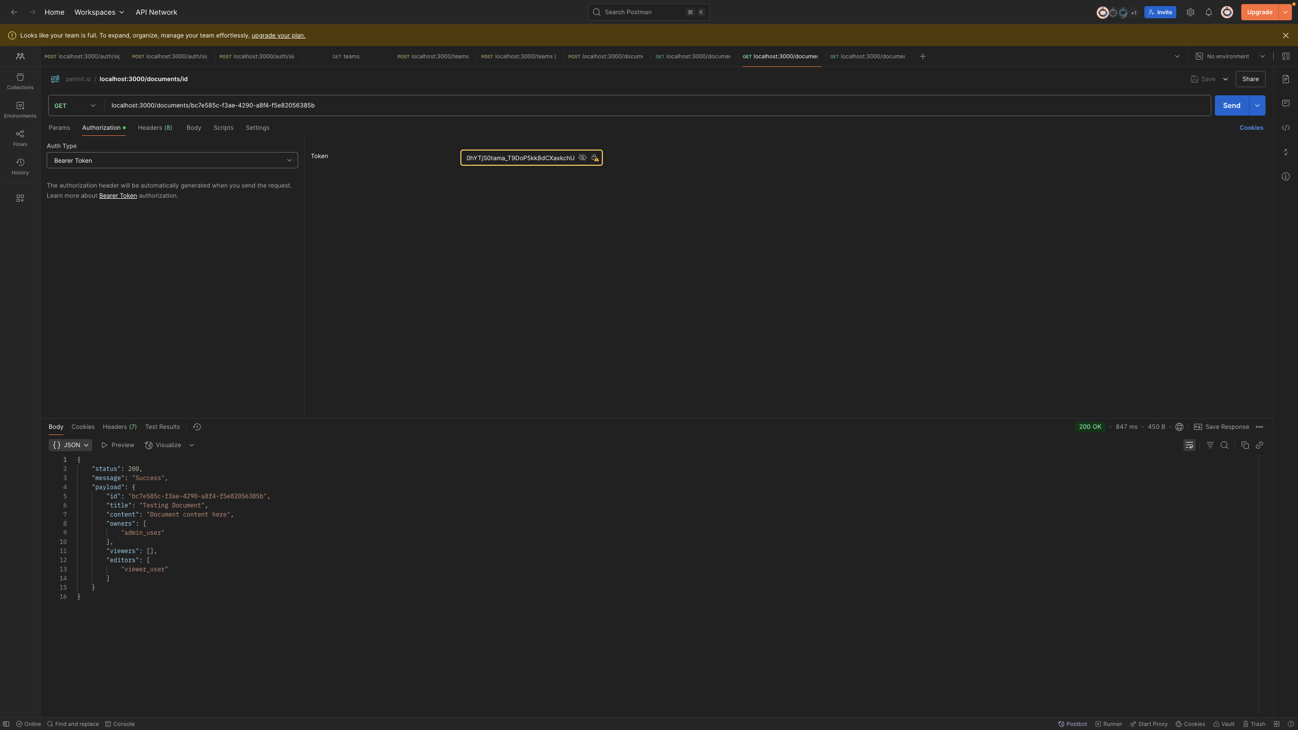 ABAC - Get specific document (allowed access)
