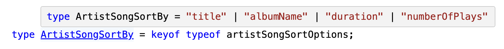 title, albumName, duration, numberOfPlays